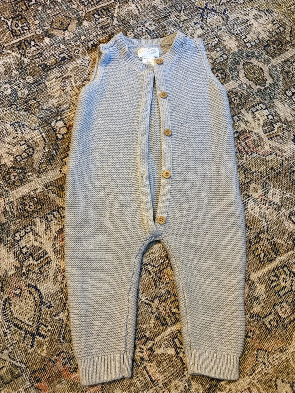 Grey knit overalls